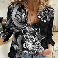 Personalised New Zealand Potae Pango Cricket Women Casual Shirt Special Maori Hei Tiki Tribal Tattoo