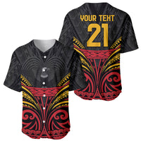 Custom Papua New Guinea Cricket Baseball Jersey PNG Emblem Mix Polyneisan Pattern