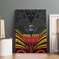 Custom Papua New Guinea Cricket Canvas Wall Art PNG Emblem Mix Polyneisan Pattern