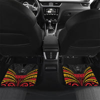Custom Papua New Guinea Cricket Car Mats PNG Emblem Mix Polyneisan Pattern
