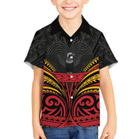 Custom Papua New Guinea Cricket Family Matching Tank Maxi Dress and Hawaiian Shirt PNG Emblem Mix Polyneisan Pattern