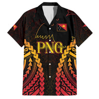 Custom Papua New Guinea Cricket Family Matching Puletasi and Hawaiian Shirt Go Barramundis LT9 Dad's Shirt - Short Sleeve Black - Polynesian Pride
