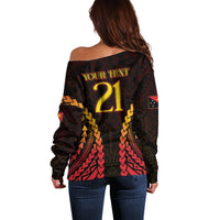 Custom Papua New Guinea Cricket Off Shoulder Sweater Go Barramundis