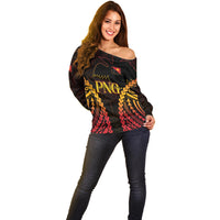 Custom Papua New Guinea Cricket Off Shoulder Sweater Go Barramundis