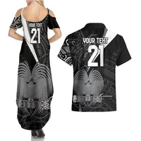 Custom Papua New Guinea Cricket Couples Matching Summer Maxi Dress and Hawaiian Shirt Tribal Bird of Paradise Tattoo LT9 - Polynesian Pride