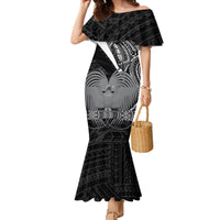 Custom Papua New Guinea Cricket Family Matching Mermaid Dress and Hawaiian Shirt Tribal Bird of Paradise Tattoo