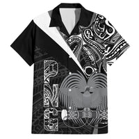 Custom Papua New Guinea Cricket Hawaiian Shirt Tribal Bird of Paradise Tattoo LT9 Black - Polynesian Pride