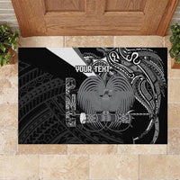 Custom Papua New Guinea Cricket Rubber Doormat Tribal Bird of Paradise Tattoo
