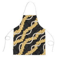 Aloha Melemele Hibiscus Pikake Lei Apron Hawaiian Quilt Pattern LT9 Black - Polynesian Pride