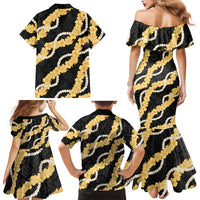 Aloha Melemele Hibiscus Pikake Lei Family Matching Mermaid Dress and Hawaiian Shirt Hawaiian Quilt Pattern LT9 - Polynesian Pride