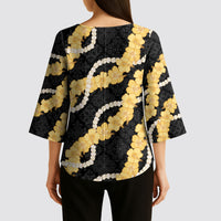 Aloha Melemele Hibiscus Pikake Lei Kimono Sleeve Blouse Hawaiian Quilt Pattern LT9 - Polynesian Pride