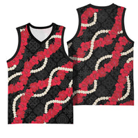 Aloha Ula'ula Hibiscus Pikake Lei Basketball Jersey Hawaiian Quilt Pattern