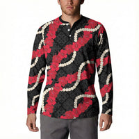 Aloha Ula'ula Hibiscus Pikake Lei Button Sweatshirt Hawaiian Quilt Pattern LT9 - Polynesian Pride