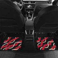 Aloha Ula'ula Hibiscus Pikake Lei Car Mats Hawaiian Quilt Pattern LT9 Set 2pcs - Back Black - Polynesian Pride