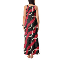 Aloha Ula'ula Hibiscus Pikake Lei Tank Maxi Dress Hawaiian Quilt Pattern LT9 - Polynesian Pride