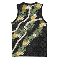 Puakenikeni Anthurium Pikake Lei Basketball Jersey Hawaiian Quilt Pattern LT9 - Polynesian Pride