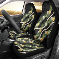 Puakenikeni Anthurium Pikake Lei Car Seat Cover Hawaiian Quilt Pattern LT9 - Polynesian Pride