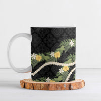 Puakenikeni Anthurium Pikake Lei Ceramic Mug Hawaiian Quilt Pattern