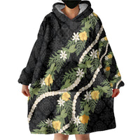 Puakenikeni Anthurium Pikake Lei Wearable Blanket Hoodie Hawaiian Quilt Pattern
