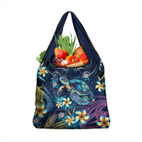 Plumeria Turtles Traditional Tribal Grocery Bag