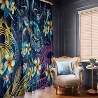 Plumeria Turtles Traditional Tribal Window Curtain