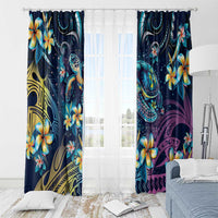 Plumeria Turtles Traditional Tribal Window Curtain