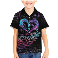 Personalised Your Life Matters Family Matching Mermaid Dress and Hawaiian Shirt Suicide Prevention Awareness Semicolon Heart
