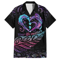 Personalised Your Life Matters Family Matching Puletasi and Hawaiian Shirt Suicide Prevention Awareness Semicolon Heart