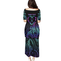 Personalised Your Story Isn't Over Family Matching Puletasi and Hawaiian Shirt Suicide Prevention Awareness Semicolon Heart