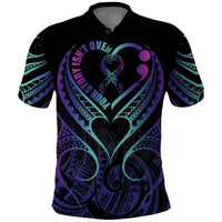 Personalised Your Story Isn't Over Polo Shirt Suicide Prevention Awareness Semicolon Heart