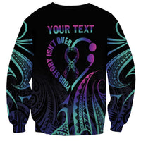 Personalised Your Story Isn't Over Sweatshirt Suicide Prevention Awareness Semicolon Heart