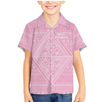 Custom New Zealand Basketball Indigenous Family Matching Mermaid Dress and Hawaiian Shirt LT9 Son's Shirt Pink - Polynesian Pride