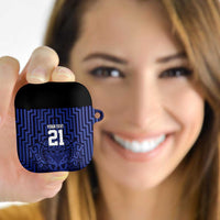 Custom Basketball New Zealand AirPods Case Blue Maori Ta Moko Indigenous - Polynesian Pride