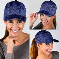Basketball New Zealand Classic Cap Blue Maori Ta Moko Indigenous - Polynesian Pride