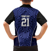 Custom Basketball New Zealand Family Matching Off Shoulder Short Dress and Hawaiian Shirt Blue Maori Ta Moko Indigenous LT9 - Polynesian Pride