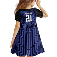 Custom Basketball New Zealand Family Matching Off Shoulder Short Dress and Hawaiian Shirt Blue Maori Ta Moko Indigenous LT9 - Polynesian Pride