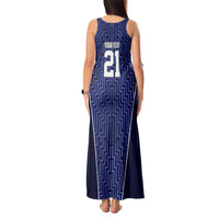 Custom Basketball New Zealand Tank Maxi Dress Blue Maori Ta Moko Indigenous - Polynesian Pride
