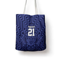Custom Basketball New Zealand Tote Bag Blue Maori Ta Moko Indigenous - Polynesian Pride