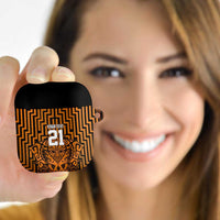 Custom Basketball New Zealand AirPods Case Gold Maori Ta Moko Indigenous - Polynesian Pride