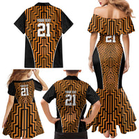 Custom Basketball New Zealand Family Matching Mermaid Dress and Hawaiian Shirt Gold Maori Ta Moko Indigenous LT9 - Polynesian Pride