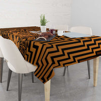 Custom Basketball New Zealand Tablecloth Gold Maori Ta Moko Indigenous - Polynesian Pride