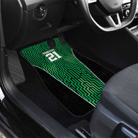 Custom Basketball New Zealand Car Mats Green Maori Ta Moko Indigenous - Polynesian Pride