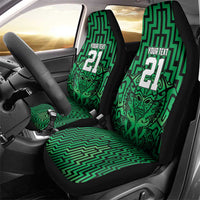 Custom Basketball New Zealand Car Seat Cover Green Maori Ta Moko Indigenous - Polynesian Pride