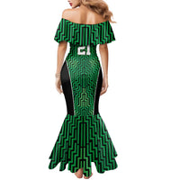 Custom Basketball New Zealand Family Matching Mermaid Dress and Hawaiian Shirt Green Maori Ta Moko Indigenous LT9 - Polynesian Pride