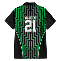 Custom Basketball New Zealand Family Matching Off Shoulder Maxi Dress and Hawaiian Shirt Green Maori Ta Moko Indigenous LT9 - Polynesian Pride