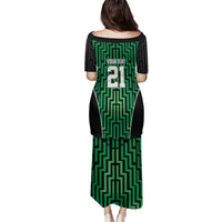 Custom Basketball New Zealand Family Matching Puletasi and Hawaiian Shirt Green Maori Ta Moko Indigenous LT9 - Polynesian Pride