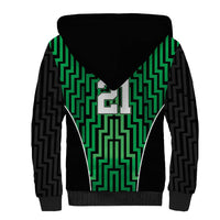Custom Basketball New Zealand Sherpa Hoodie Green Maori Ta Moko Indigenous - Polynesian Pride