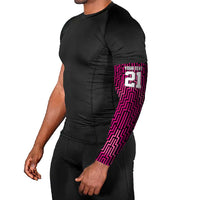 Custom Basketball New Zealand Arm Sleeves Pink Maori Ta Moko Indigenous - Polynesian Pride