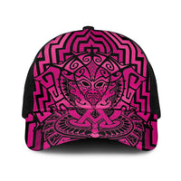 Basketball New Zealand Baseball Net Cap Pink Maori Ta Moko Indigenous - Polynesian Pride