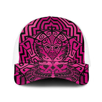 Basketball New Zealand Baseball Net Cap Pink Maori Ta Moko Indigenous - Polynesian Pride